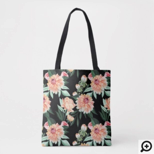 Timeless Blooms Vibrant Watercolor Florals Pattern Tote Bag