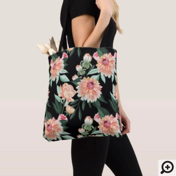 Timeless Blooms Vibrant Watercolor Florals Pattern Tote Bag