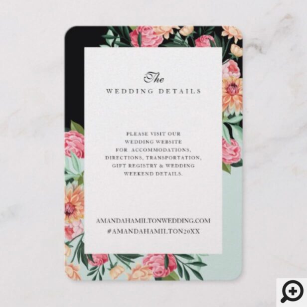 Timeless Blooms Vibrant Watercolor Florals Wedding Enclosure Card