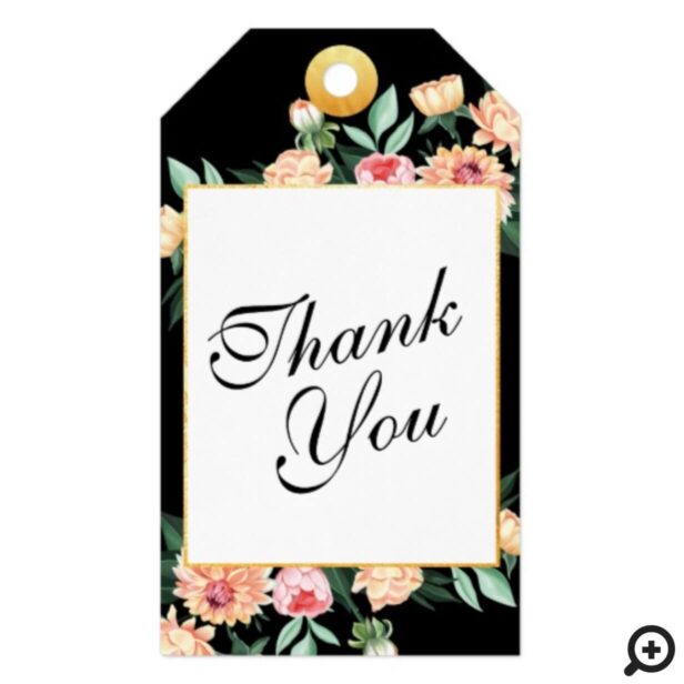 Timeless Watercolor Floral Wedding Thank You Gift Tags
