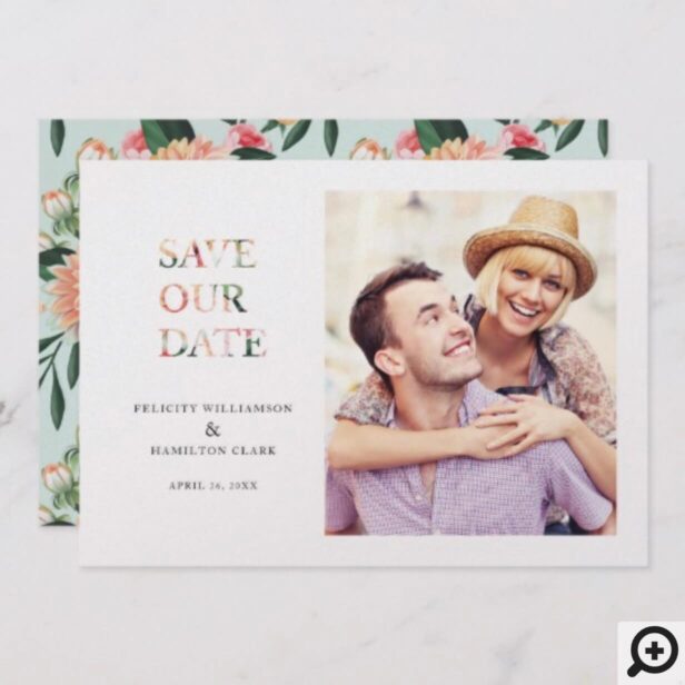Timeless Blooms Vibrant Watercolor Floral Photo Save The Date