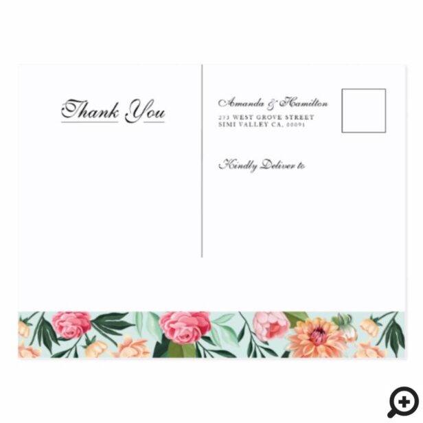 Timeless Blooms Vibrant Watercolor Florals Wedding Postcard