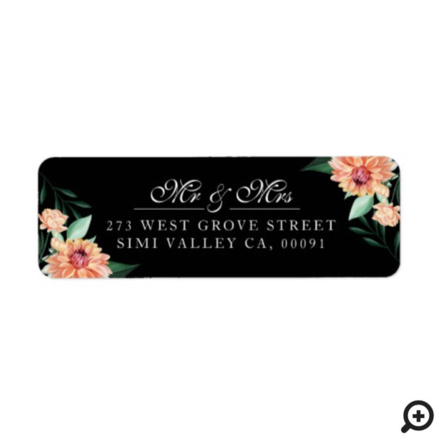 Timeless Bloom Mr & Mrs Watercolor Floral Wedding Label