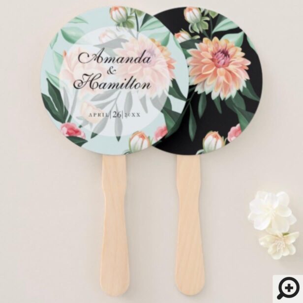 Timeless Blooms Vibrant Watercolor Florals Wedding Hand Fan