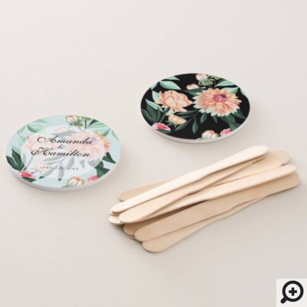 Timeless Blooms Vibrant Watercolor Florals Wedding Hand Fan