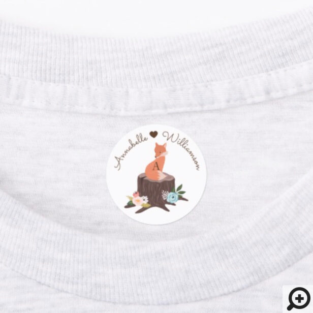 Cute Baby Woodland Forest Animals & Monogram Labels