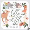 Cute Woodland Forest Animals Baby Shower Square Sticker
