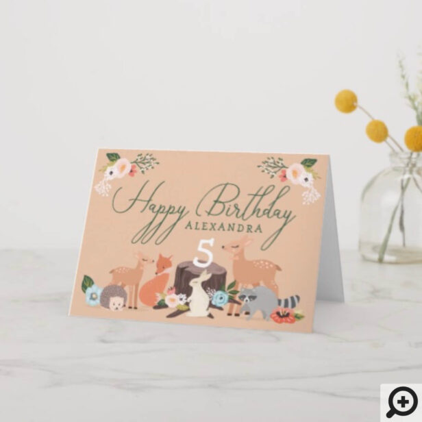 Cute Woodland Forest Animals Birthday Card