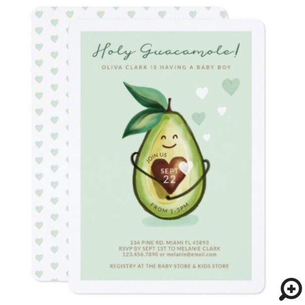 Holy Guacamole A Baby Boy Is On The Way Avocado Invitation
