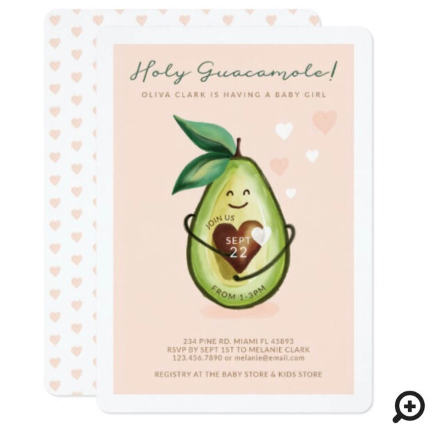 Holy Guacamole A Baby Girl Is On The Way Avocado Invitation