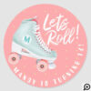 Lets Roll Fun Retro Throwback Rollerskating Vibe Classic Round Sticker