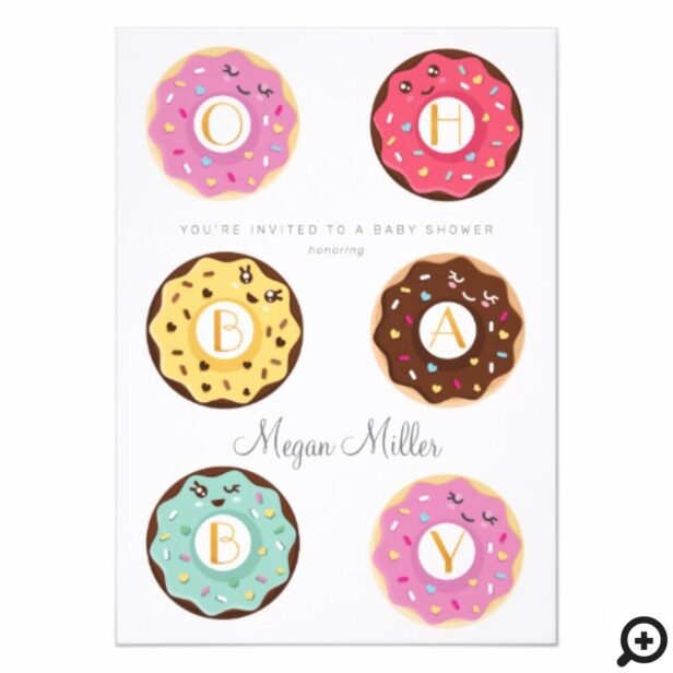 Oh Baby Sweet Donut Character Baby Shower Invitation