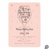 Sip, Sip Hooray Cheers Black & Pink Wine Birthday Invitation