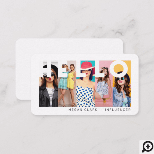 Hello With Modern & Minimal 5 photo Layout Business Card