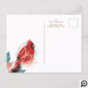 Love Joy & Peace Red Cardinal Abstract Watercolor Invitation Postcard