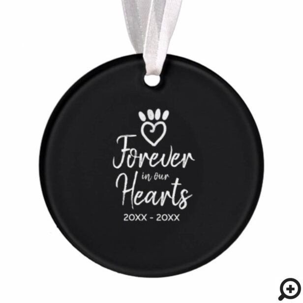 Black Chalkboard Forever in Our Hearts Keepsake Ornament