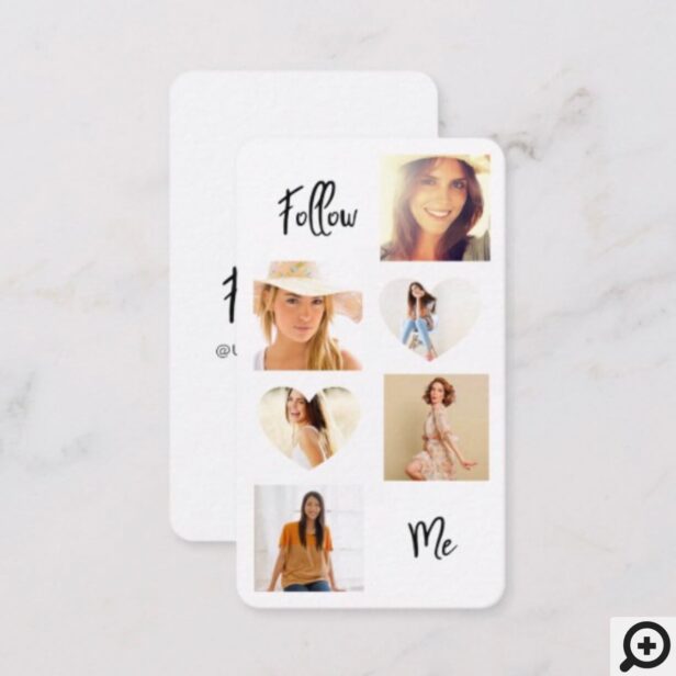 Follow Me 6 Instagram Photo Collage Social Media Business Card