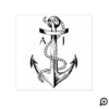 Navy Anchor & Rope Nautical Monogram Rubber Stamp