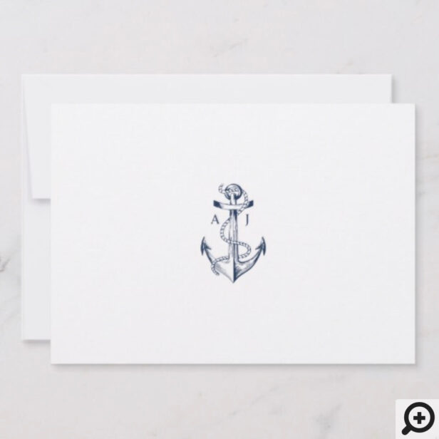 We Tied The Knot Nautical Navy & White Save The Date