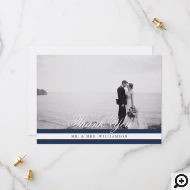 We Tied The Knot Nautical Navy & White Save The Date