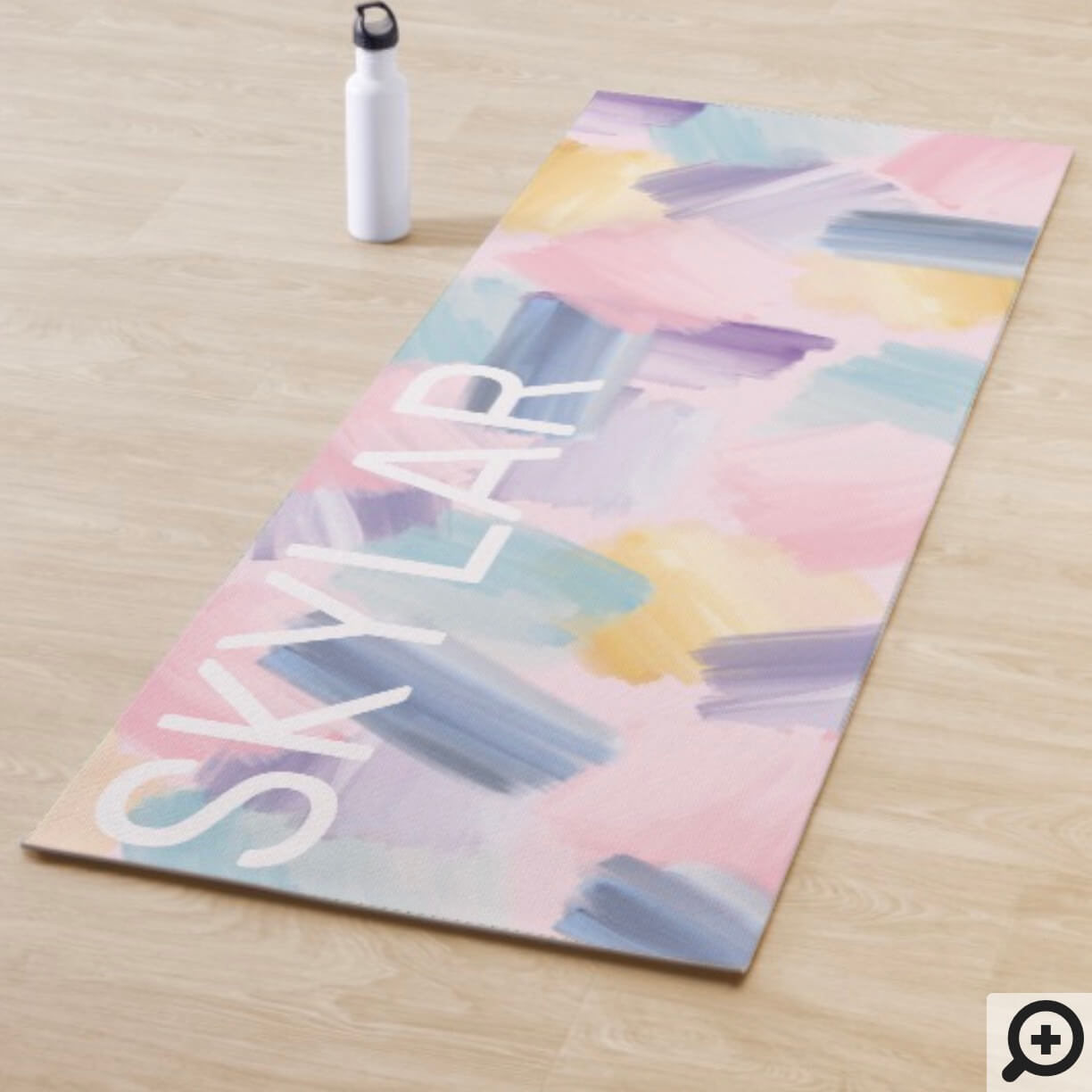 Abstract Wispy Watercolor Brush Strokes Pink Yoga Mat