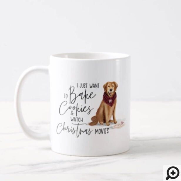 Cookie & Christmas Movies Naughty Dog Watercolor Coffee Mug