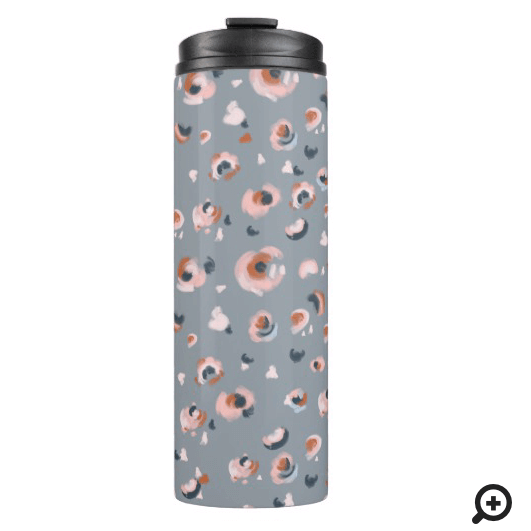 Modern Abstract Floral Leopard Print Pattern Thermal Tumbler