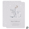 Baby It's Cold Outside Snowy Christmas Winter Deer Invitation
