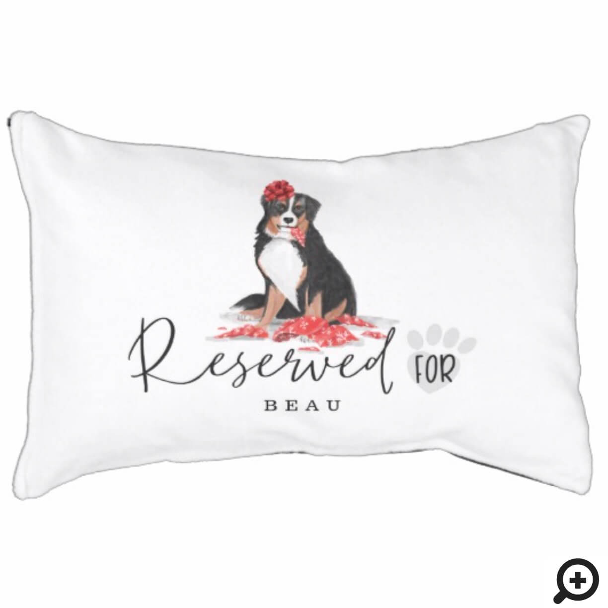 Naughty Watercolor Burnese Dog Reserved For Pet Bed