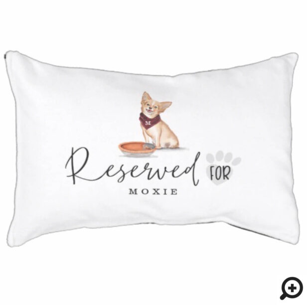 Naughty Watercolor Chihuahua Dog Reserved For Pet Bed