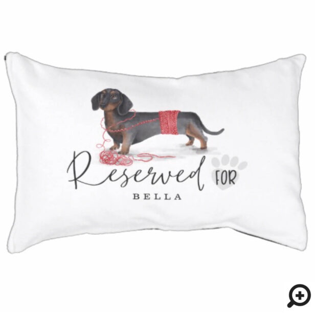 Naughty Watercolor Dachshund Dog Reserved For Pet Bed