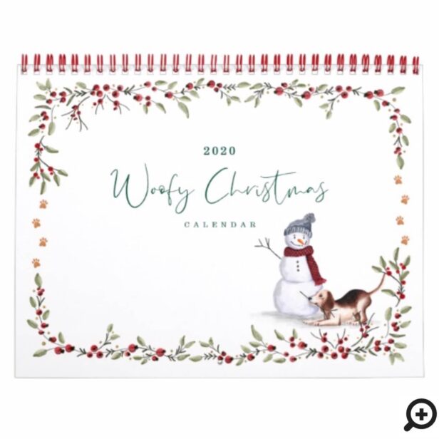 Woofy Christmas Cute Watercolor Naughty Dogs Calendar
