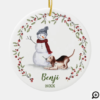 Naughty Watercolor Beagle Dog Photo Memory Ceramic Ornament