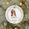 Naughty Watercolor Spaniel Dog Photo Memory Ceramic Ornament