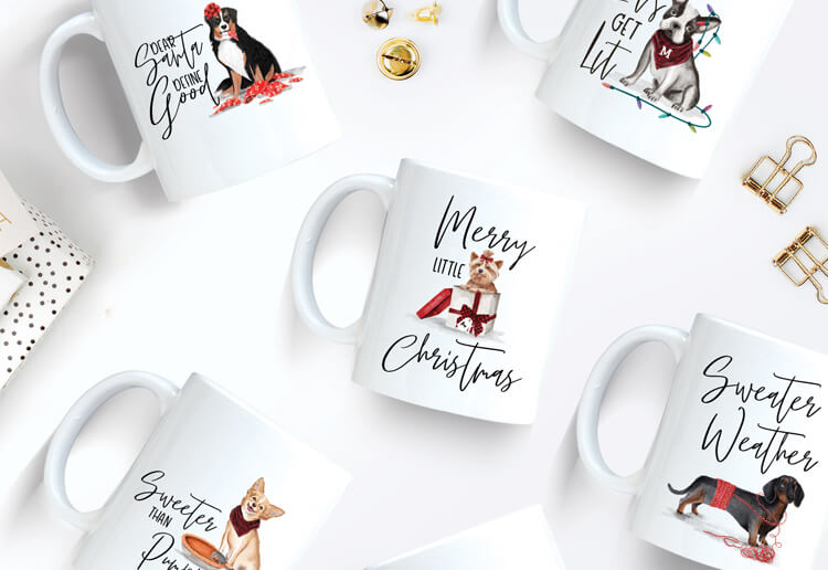 Gifts For Pet Lovers Woofy Christmas Naughty Dog Christmas Mugs By Moodthology Papery