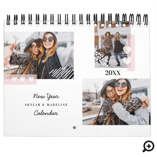 BFF Best Friends Forever Modern Multiple Photo Calendar - Moodthology Papery BFF Best Friends Forever Modern Multiple Photo Calendar - Moodthology Papery