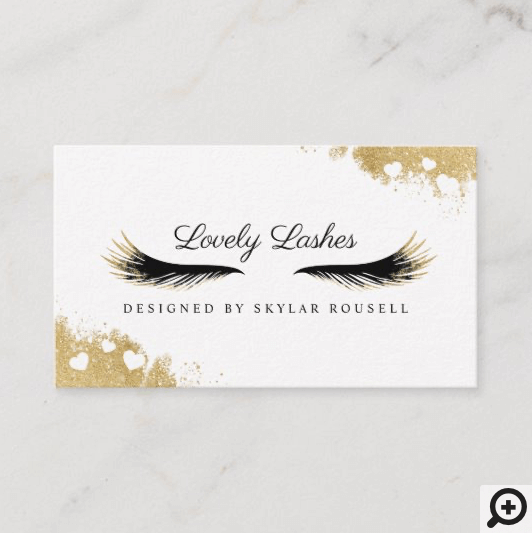 Beauty Gold Dusted Mascara Eye Lashes Luxurious Business Card