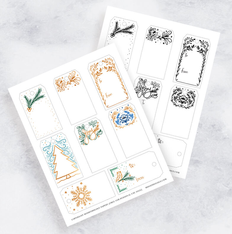 Download Free Printable Christmas Gift Tags By Moodthology Papery