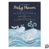 Cute Mommy & Baby Whale Nautical Baby Shower Invitation