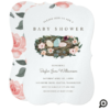 Watercolor Floral Bohemian Bird's Nest Baby Shower Invitation