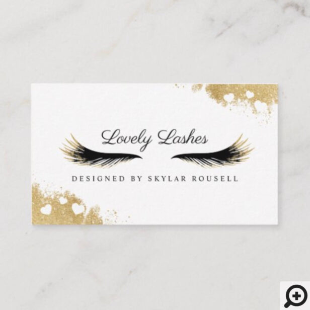 Beauty Gold Dusted Mascara Eye Lashes Luxurious Appointment Card