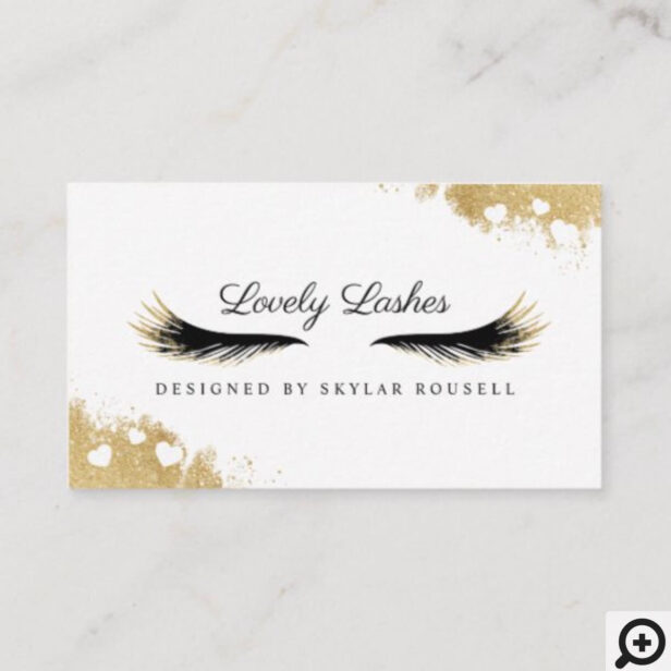 Beauty Gold Dusted Mascara Eye Lashes Luxurious Referral Card
