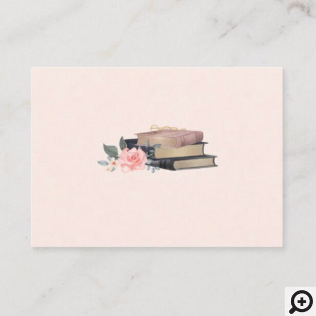 Books for Baby Watercolor Floral Blush Rose & Book Enclosure Card