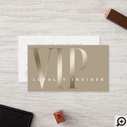 Minimal Sheer & Luxury Shine Gold VIP Loyalty Card