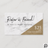 Refer A Friend Elegant Marble & Gold Referral Business Card