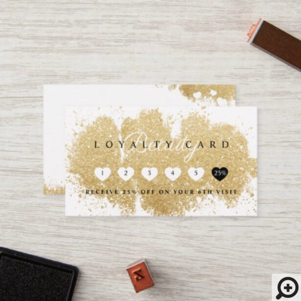 Beauty Gold Dusted Mascara Eye Lashes Luxurious Loyalty Card