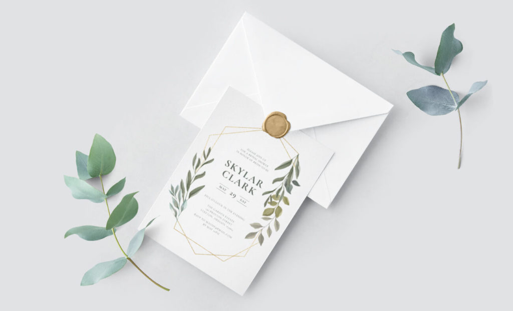Greenery And Gold Terrarium Wedding Collection By Moodthology Papery