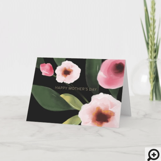 Happy Mother's Day Bold Moody Watercolor Florals Card