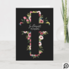 In Deepest Sympathy Pretty Floral Watercolor Cross Card
