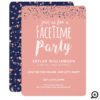 Join Us For A Fun Online Video Chat Party Confetti Pink Invitation